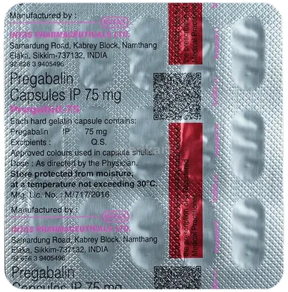 pregabid 75mg capsule 15's
